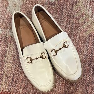 a new day White Loafers with Gold Detail
